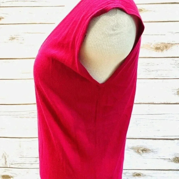 ANN TAYLOR PETITES Women Cap Sleeve Pullover V-Neck Pink Casual Shirt Size SP - Picture 10 of 12